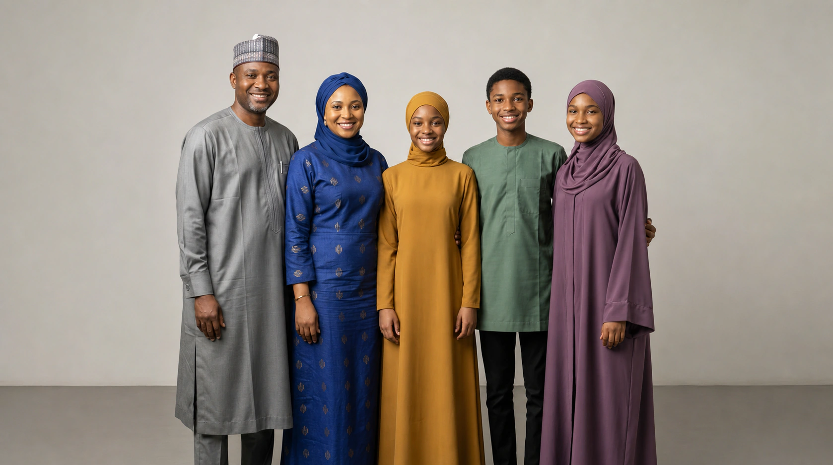 A Nigerian family standing together